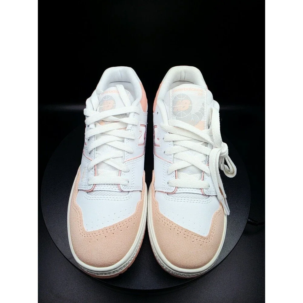 New Balance 550 Unisex Kids Low Top Lace-Up Sneakers White/Pink US 7 M/8.5 Women